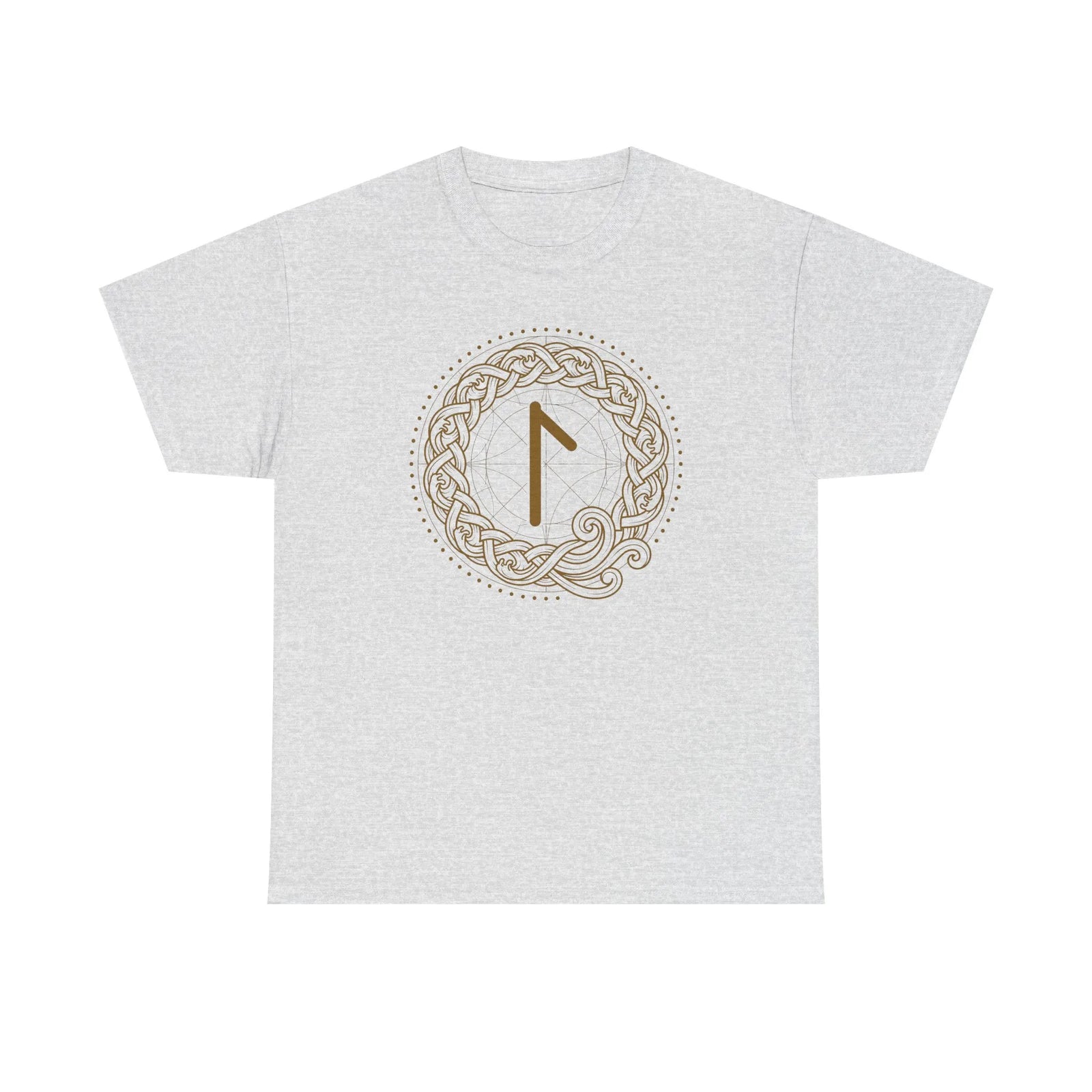 Laguz Rune Norse Knotwork T-Shirt - Heavy Cotton Classic Fit Tee - Unisex White