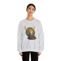 Elhaz Rune Antler Graphic Sweatshirt - Heavy Blend Fleece Crewneck - Unisex White