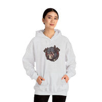 Viking Berserker Dogs Warpaint Hoodie - Medium-Heavy Cotton Blend Fleece - Unisex Sport Grey