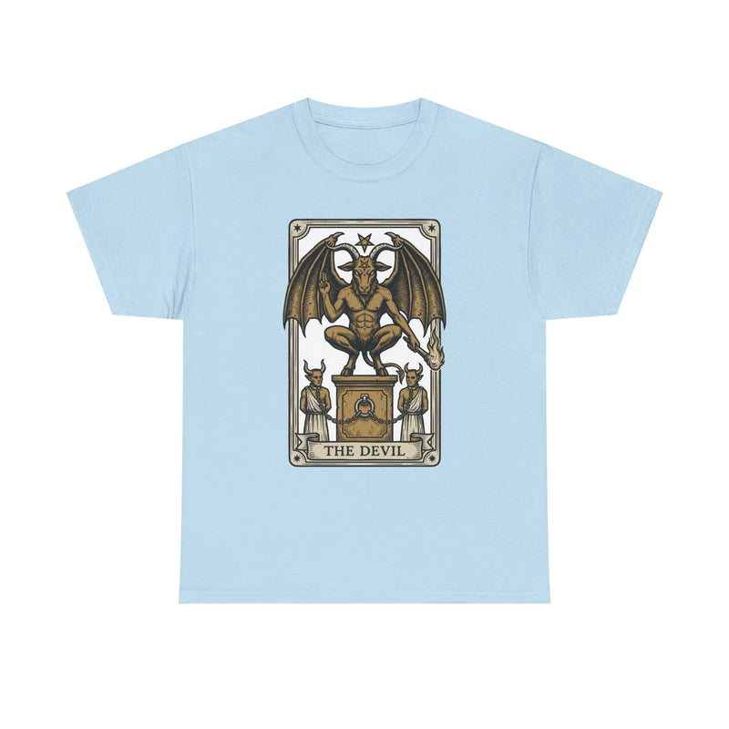 The Devil Tarot Card Graphic T-Shirt - Heavy Cotton Classic Fit Tee - Unisex White