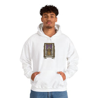Justice Tarot Card Hoodie - Heavyweight Cotton Blend Pullover - Unisex White