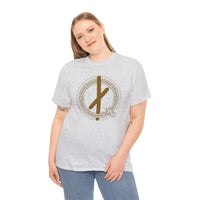 Nauthiz Norse Rune Graphic T-Shirt - Heavyweight Cotton Classic Tee - Unisex White