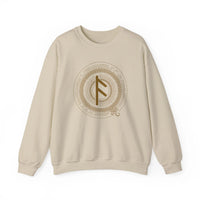 Ansuz Rune Divine Speech Sweatshirt - Heavy Blend Fleece Crewneck - Unisex White