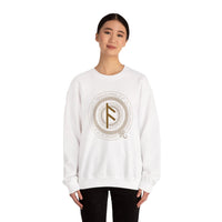 Ansuz Rune Divine Speech Sweatshirt - Heavy Blend Fleece Crewneck - Unisex White