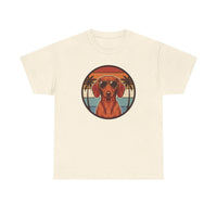 Cool Dachshund 70s Sunset Aviator T-Shirt - Heavy Cotton Classic Fit Tee - Unisex White