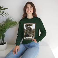 The Chariot Tarot Card Sweatshirt - Heavy Blend Cotton-Poly Crewneck - Unisex White