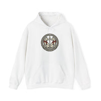 Geri and Freki Odin's Wolves Hoodie - Heavy Blend Cotton Blend Pullover - Unisex White