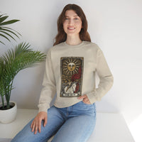 The Sun Tarot Card Sweatshirt - Heavy Blend Fleece Crewneck - Unisex White