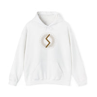 Sowulo Sun Rune Guidance Hoodie - Heavy Blend Cotton Blend Pullover - Unisex White