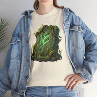 Fehu Rune Wealth Symbol T-Shirt - Heavy Cotton Classic Fit Tee - Unisex White