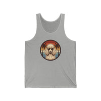 Poodle Aviator 70s Sunset Tank Top - Soft Lightweight Jersey Tank - Unisex White