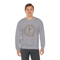 Laguz Rune Knotwork Graphic Sweatshirt - Heavy Blend Cotton Poly Fleece - Unisex White