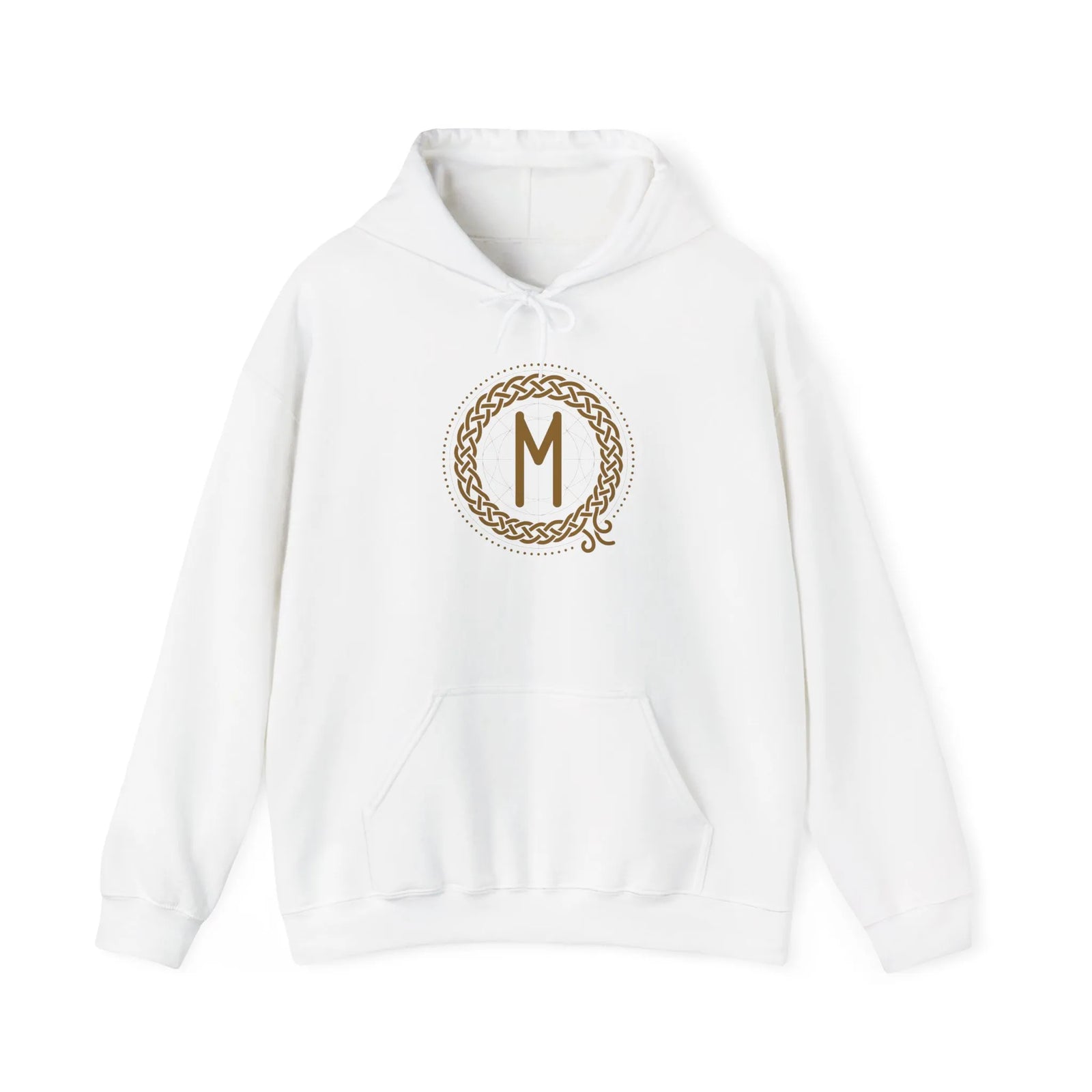 Ehwaz Divine Twins Rune Hoodie - Heavyweight Fleece Pullover - Unisex White