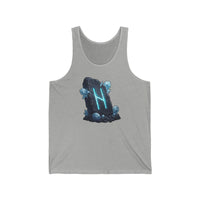 Hagalaz Runic Crystal Graphic Tank Top - Soft Combed Cotton Jersey - Unisex White