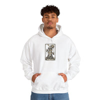 The Tower Tarot Card Hoodie - Heavy Blend Fleece Pullover - Unisex White