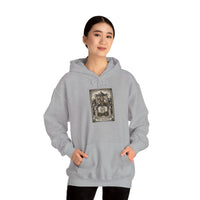 The Emperor Tarot Card Hoodie - Heavyweight Cotton Blend Pullover - Unisex White