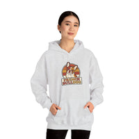 French Bulldog Retro 70s Sunset Hoodie - Medium-Heavy Cotton Poly Blend - Unisex White