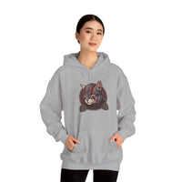 Viking Berserker Cat Warpaint Hoodie - Soft Cotton-Poly Fleece Pullover - Unisex Ash