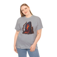 Nauthiz Rune Need-Fire Graphic T-Shirt - Heavyweight 100% Cotton Classic Fit - Unisex White