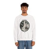 Nauthiz Rune Need-Fire Sweatshirt - Heavy Blend Fleece Crewneck - Unisex White
