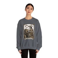Strength Tarot Card Sweatshirt - Heavy Blend Crewneck Fleece - Unisex White
