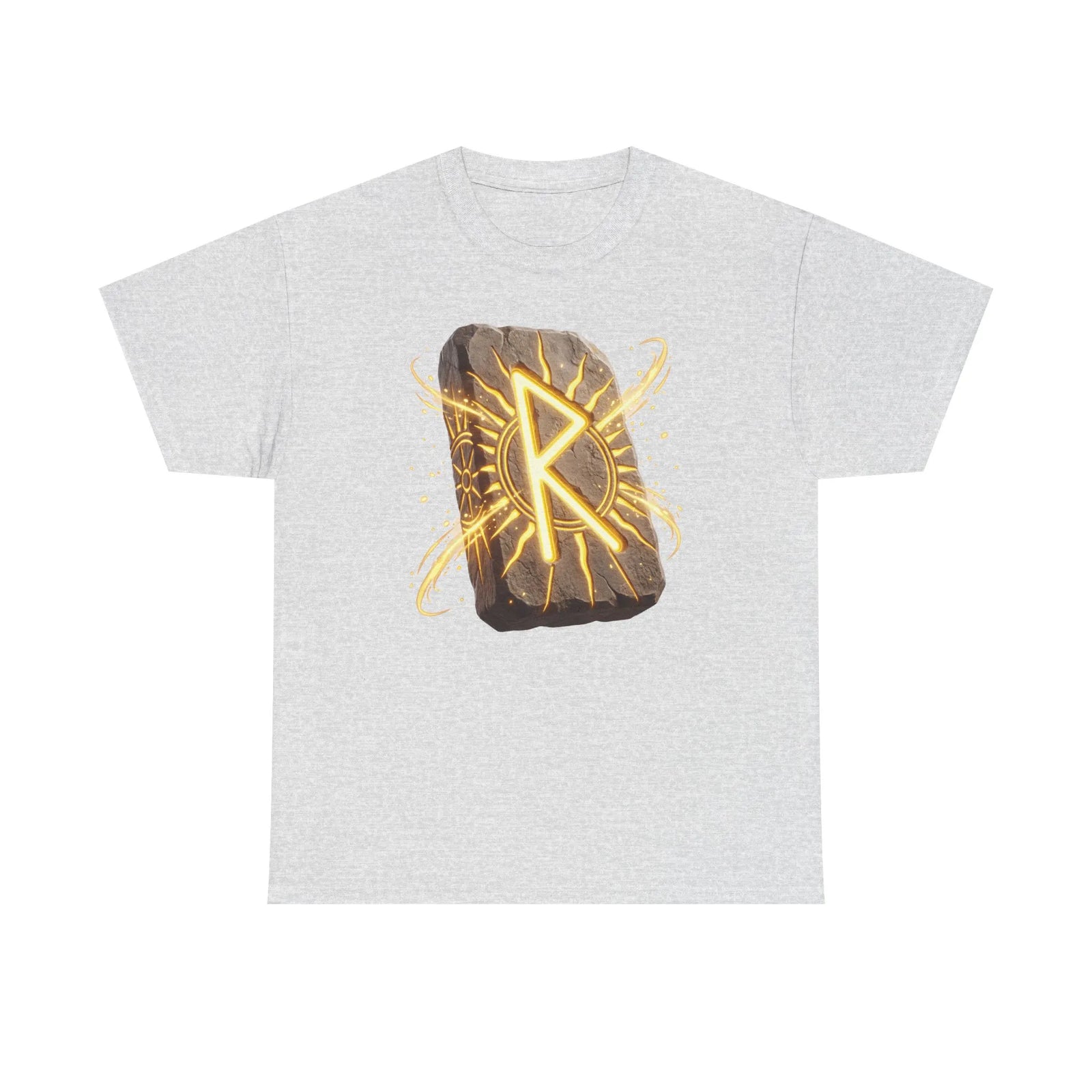 Raido Rune Journey T-Shirt - Heavyweight Cotton Classic Tee - Unisex White