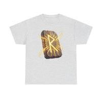 Raido Rune Journey T-Shirt - Heavyweight Cotton Classic Tee - Unisex White