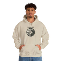 Thurisaz Rune Wolf Graphic Hoodie - Heavy Blend Fleece Pullover - Unisex White