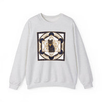 Metatron's Cat Sacred Geometry Sweatshirt - Heavy Blend Fleece Crewneck - Unisex White