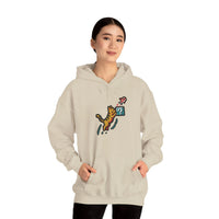 Power Up 8-Bit Pixel Gaming Cats Hoodie - Heavy Blend Fleece Pullover - Unisex White