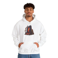 Nauthiz Rune Need-Fire Graphic Hoodie - Soft Cotton Blend Pullover - Unisex White