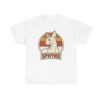 Sphynx Retro 70s Sunset Graphic T-Shirt - Heavy Cotton Classic Fit Tee - Unisex Off White