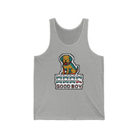 Good Boy 8-Bit Pixel Dog Gaming Tank Top - Lightweight Jersey Retail Fit - Unisex White
