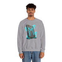 Ehwaz Rune Spirit Horse Sweatshirt - Heavy Blend Classic Fit Crewneck - Unisex White
