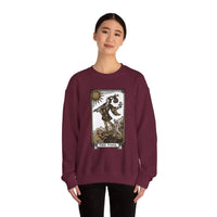 The Fool Tarot Card Graphic Sweatshirt - Heavy Blend Crewneck Fleece - Unisex White