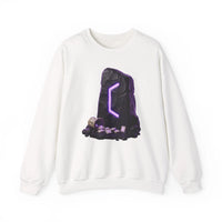 Perthro Rune Mystery Sweatshirt - Durable Cotton Poly Blend Crewneck - Unisex White