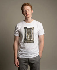 The High Priestess Tarot Card T-Shirt - Heavy Cotton Classic Fit Tee - Unisex White