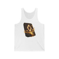 Ingwaz Sacred Seed Rune Graphic Tank Top - Lightweight Combed Cotton Retail Fit - Unisex White