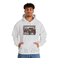 Freyja's Sacred Cats Chariot Graphic Hoodie - Cozy Fleece Pullover Hoodie - Unisex Off White
