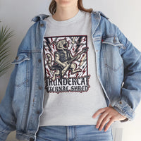 Guitar Solo Rocker Cat T-Shirt - Heavy Cotton Classic Fit Tee - Unisex White