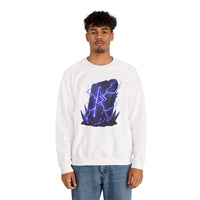 Thurisaz Thorn Rune Graphic Sweatshirt - Heavy Blend Crewneck Fleece - Unisex White