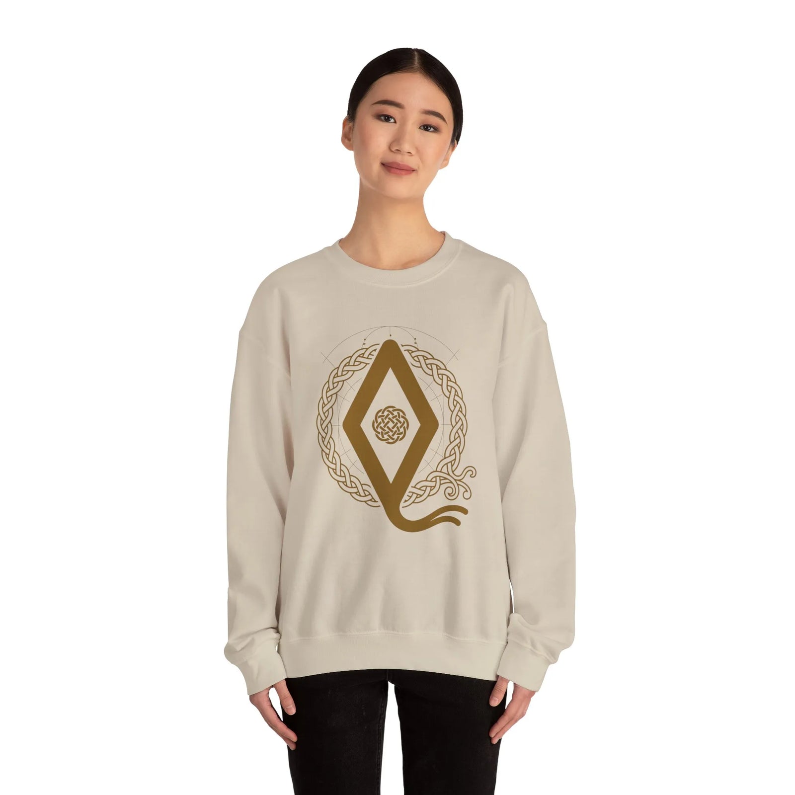 Ingwaz Rune Seed Potential Sweatshirt - Classic Fit Cotton-Poly Crewneck - Unisex White