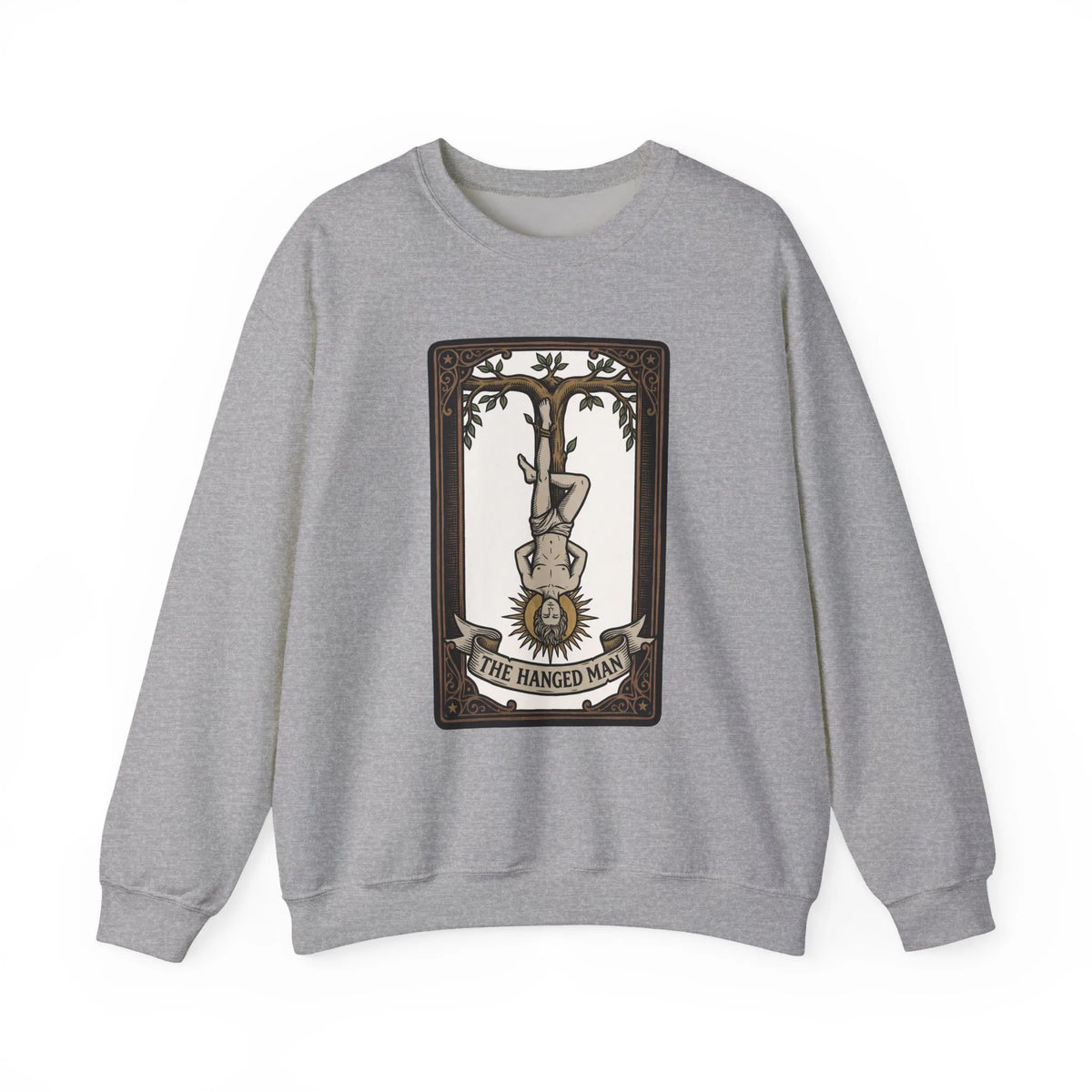 The Hanged Man Tarot Card Sweatshirt - Soft Fleece Classic Fit Crewneck - Unisex Off White