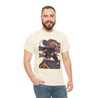 Ukiyo-e Samurai Cat Ninja T-Shirt - 100% Cotton Classic Fit Tee - Unisex White