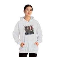 Longship Prow Viking Dog Hoodie - Cozy Cotton Poly Fleece - Unisex White