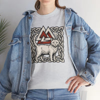 Valknut Cat Freyja's Sacred T-Shirt - Heavy Cotton Classic Fit Tee - Unisex White