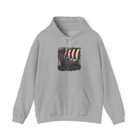 Longship Prow Viking Dog Hoodie - Cozy Cotton Poly Fleece - Unisex White