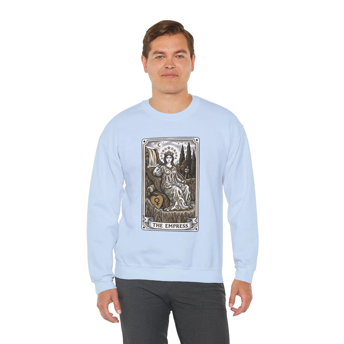 Major Arcana Empress Tarot Card Sweatshirt - Soft Heavy Blend Crewneck - Unisex White