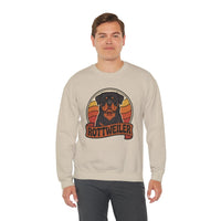 Rottweiler Retro Sunset Sweatshirt - Heavy Blend Fleece Crewneck - Unisex White