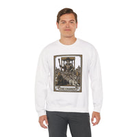 The Chariot Tarot Card Sweatshirt - Heavy Blend Cotton-Poly Crewneck - Unisex White